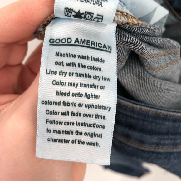 GOOD AMERICAN Good Waist Jeans 10 30 Exposed Zipper Stretch Denim Ankle Zip Blue - Picture 9 of 11
